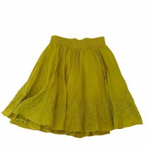 BANANA REPUBLIC Chartreuse Cotton Aline Full Skirt